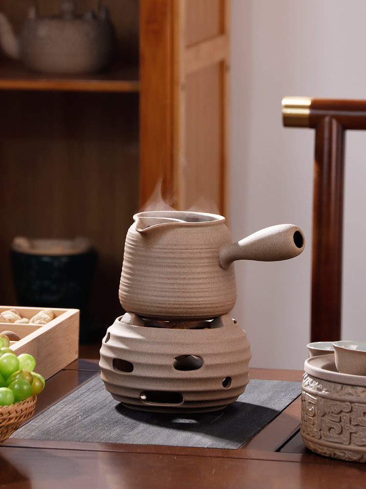 Handmade Crude Pottery Pot Pottery Fair Cup Tea Jar Roasted Pottery Teapot Gongfu Tea Aged Pu'erh Tea Pot