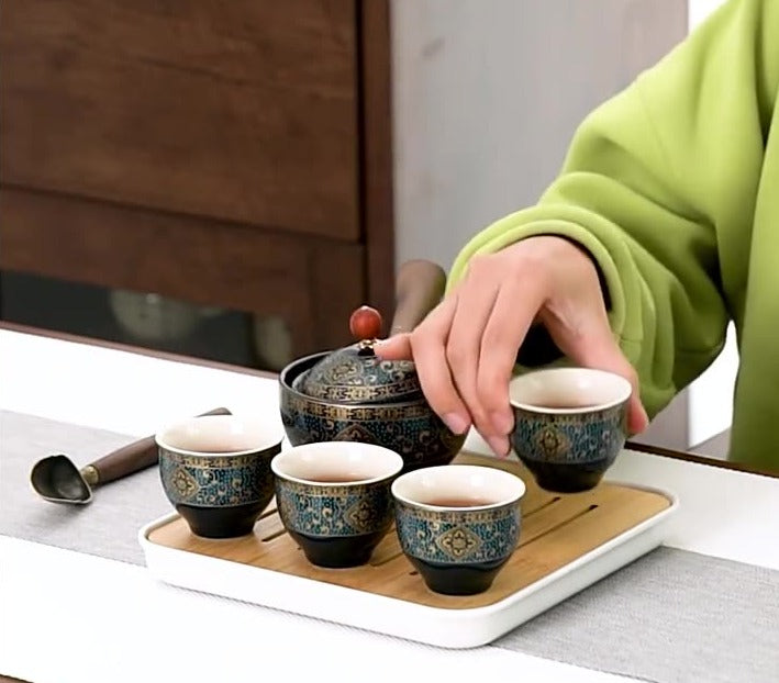 This is a side handle teapot set.this is a 360 rotating ceramic single teapot