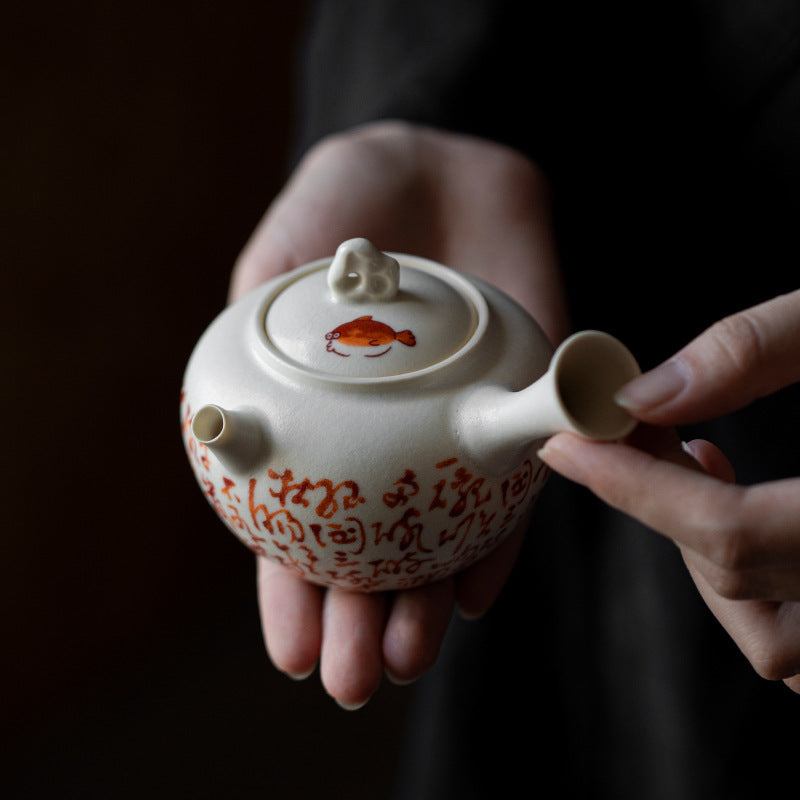 This is a soda glaze teapot