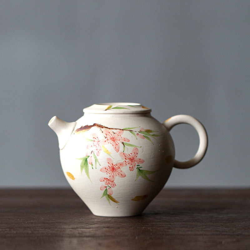 Chinese Original White Tea Pot Handmade Vintage style Japanese Fenyin Teapot Ceramic Kung Fu Tea Ceremony