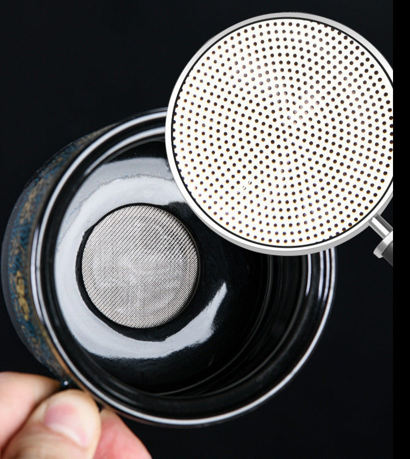 Chinese Original Ceramic Teapot Semi-automatic Stone Mill Teapot Brewing Teapot Flower Porcelain Kungfu Tea Set