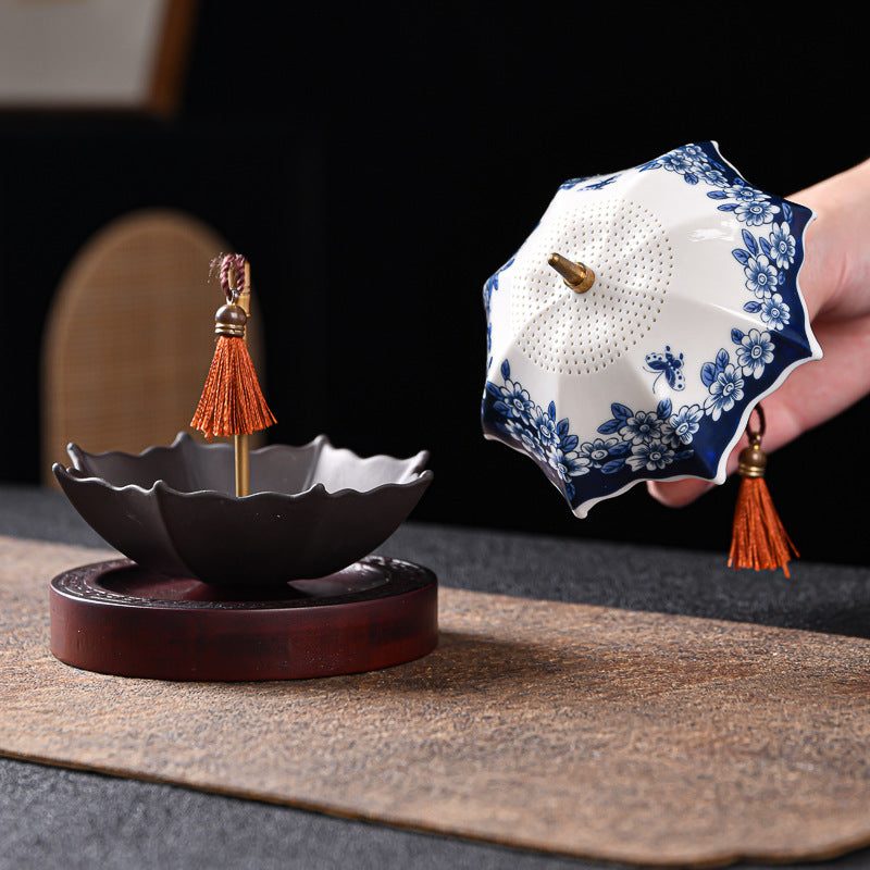 Handmade Original Creative Umbrella Tea Leak Tea Filter Ceramic Tea Water Separation Kung Fu Tea Set