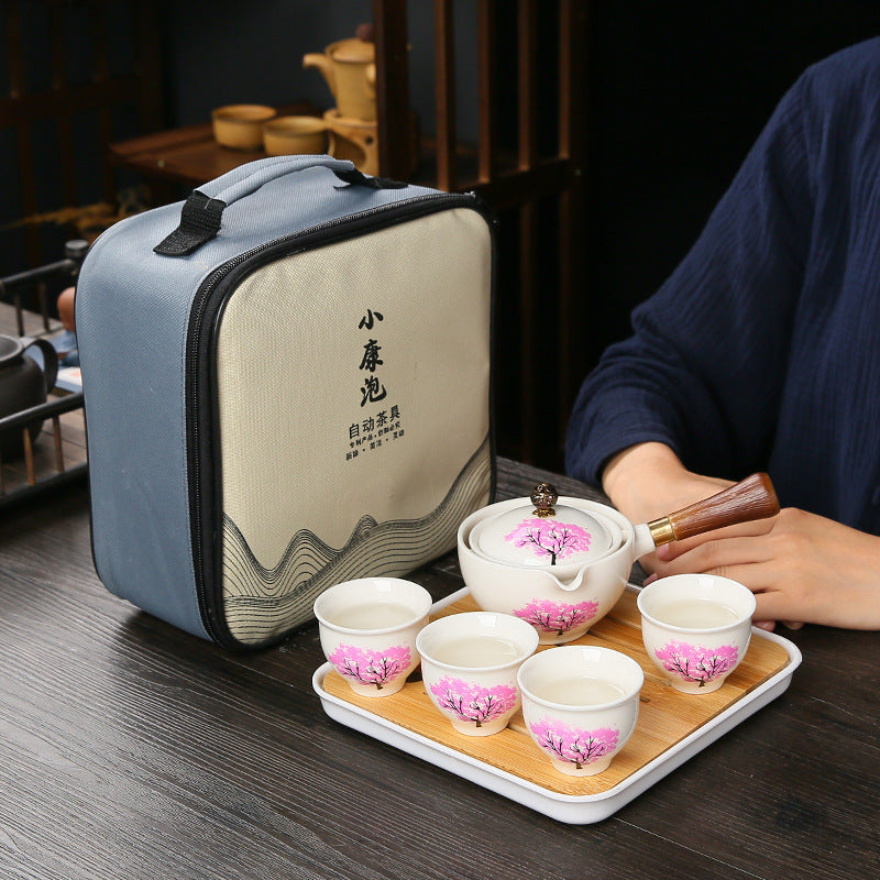 This is a side handle teapot set.this is a 360 rotating ceramic single teapot