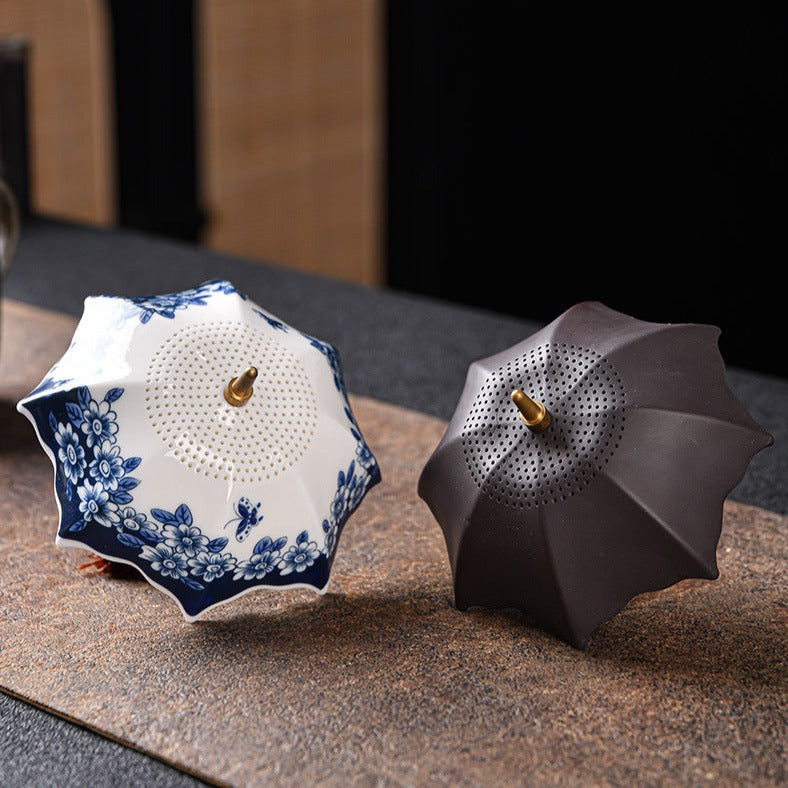Handmade Original Creative Umbrella Tea Leak Tea Filter Ceramic Tea Water Separation Kung Fu Tea Set