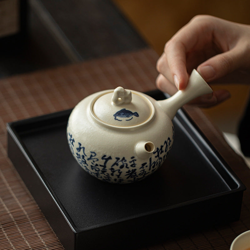 This is a soda glaze teapot