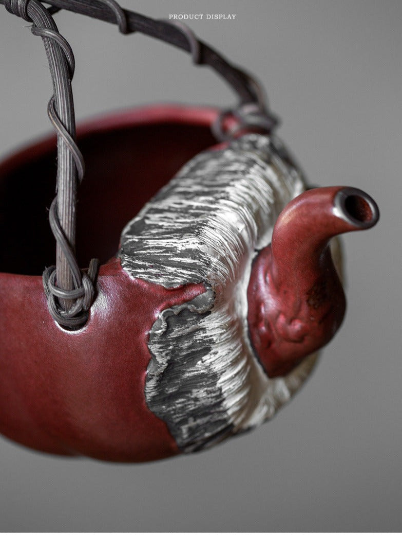 Chinese Crude Pottery Teapot Fair Cup Unique Original Design Teaware Vintage Style Teapot Chinese Master Porcelain Ceramic