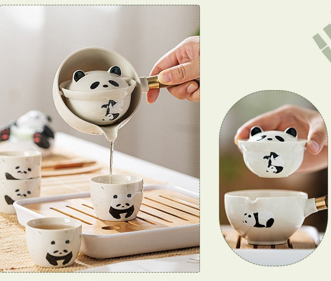 This is a side handle teapot set.this is a 360 rotating ceramic teapot
