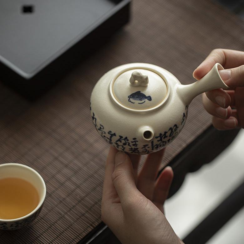 This is a soda glaze teapot