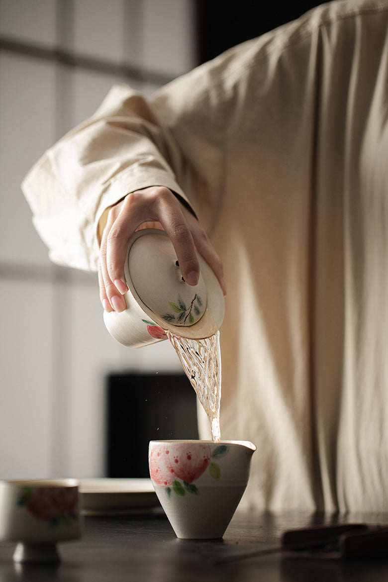 Chinese Original White Gaiwan Handmade Vintage style Japanese Fenyin Teapot Ceramic Kung Fu Tea Ceremony