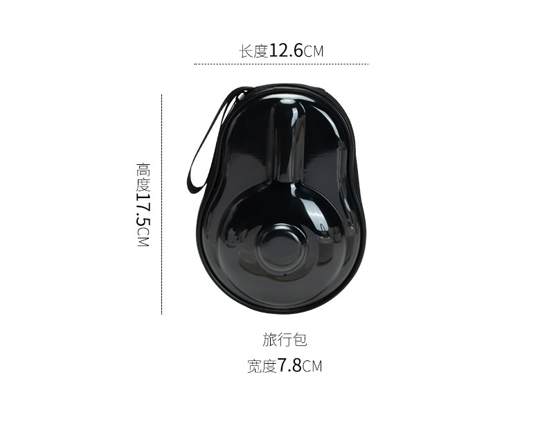 This is a ceramic teapot travel set