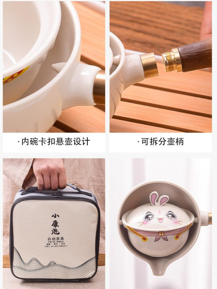 This is a side handle teapot set.this is a 360 rotating ceramic single teapot