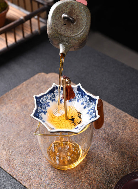 Handmade Original Creative Umbrella Tea Leak Tea Filter Ceramic Tea Water Separation Kung Fu Tea Set
