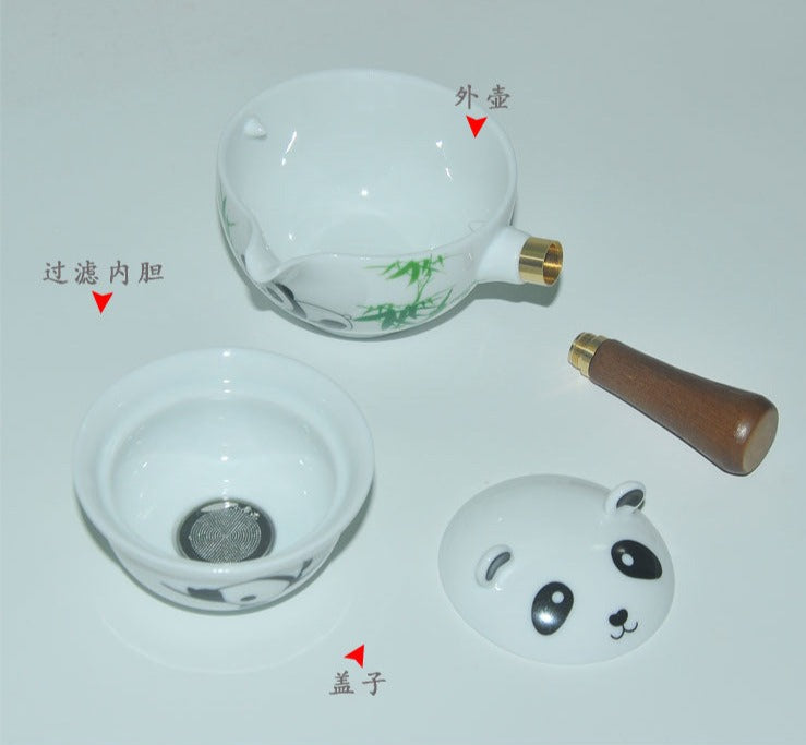 This is a side handle teapot set.this is a 360 rotating ceramic single teapot