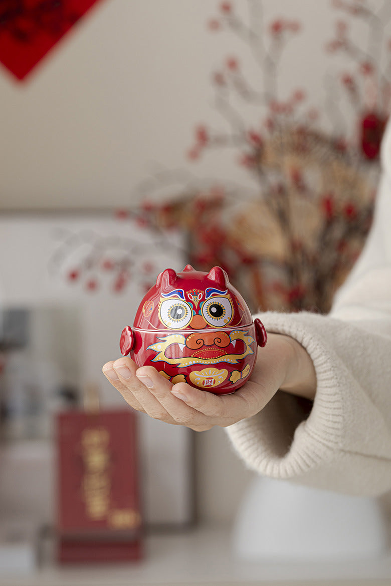 Handmade Original Red Teapot Cute Dragon Teapot Ceramic One Pot One Cups Portable Storage Travel Tea Set Small Set