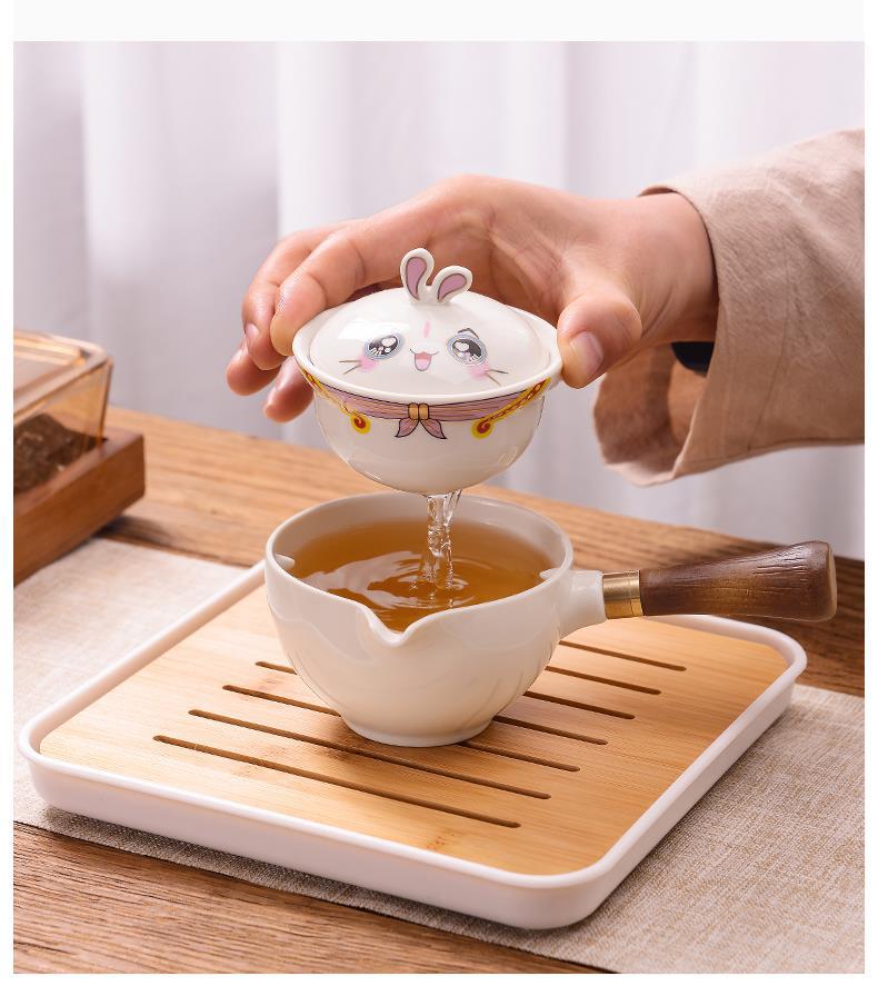 This is a side handle teapot set.this is a 360 rotating ceramic single teapot