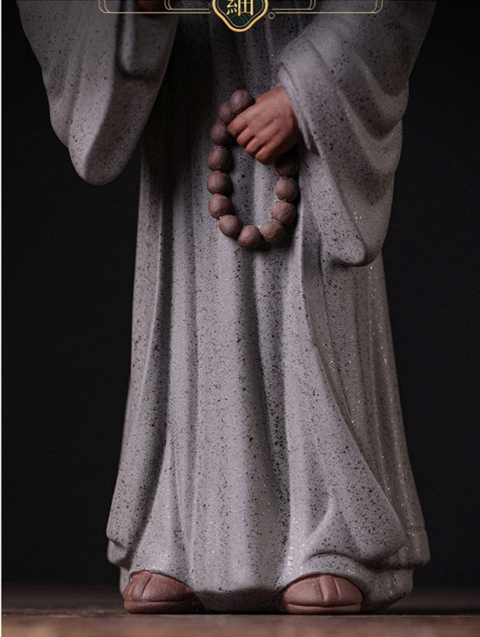 Chinese Zen Mini Monk Sculpture Tea Pet Classic Cermony Style