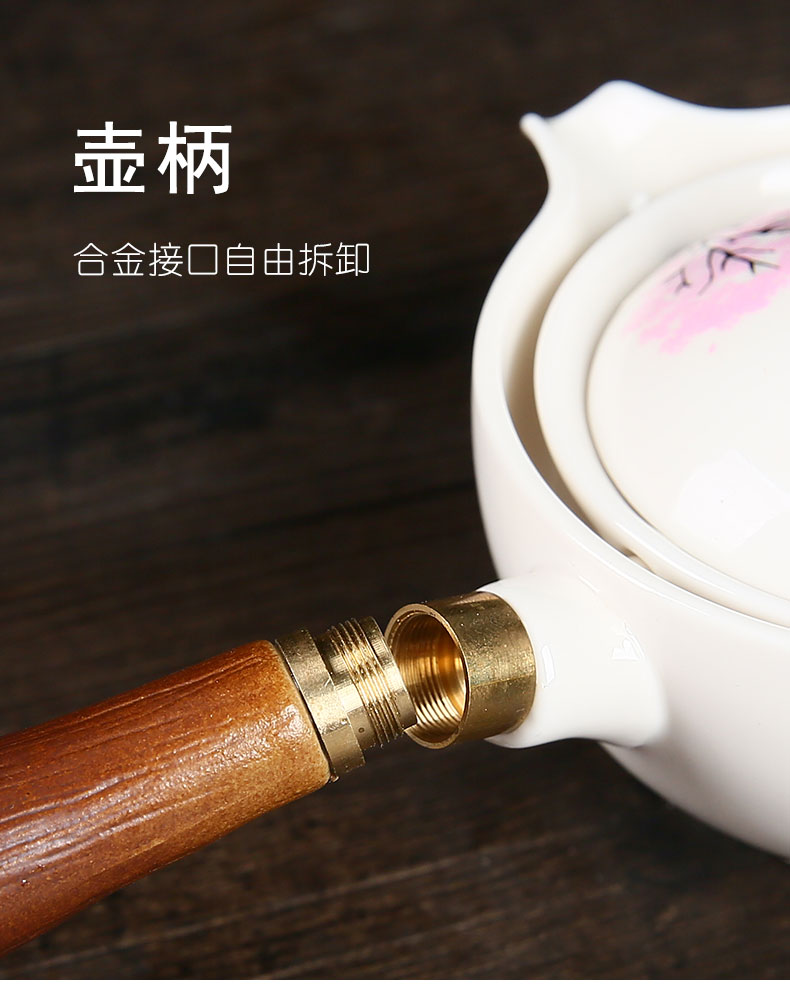 This is a side handle teapot set.this is a 360 rotating ceramic single teapot