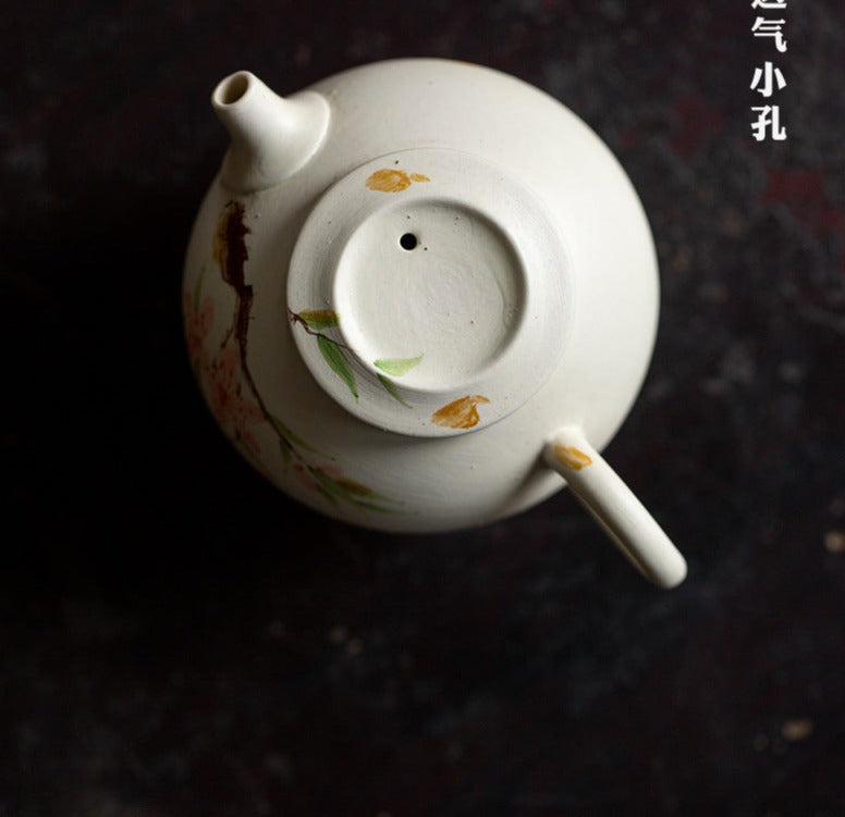 Chinese Original White Tea Pot Handmade Vintage style Japanese Fenyin Teapot Ceramic Kung Fu Tea Ceremony