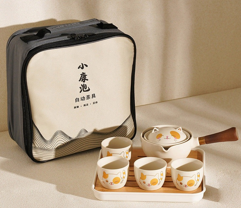 This is a side handle teapot set.this is a 360 rotating ceramic single teapot