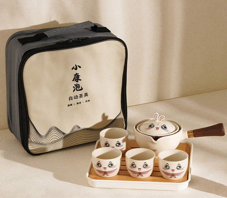 This is a side handle teapot set.this is a 360 rotating ceramic single teapot