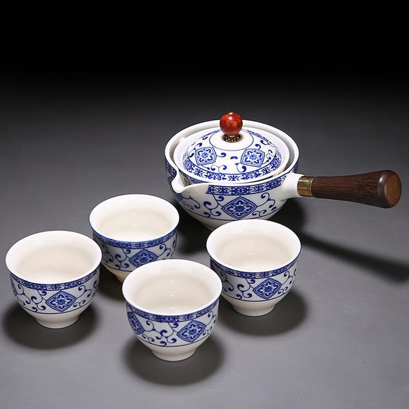 This is a side handle teapot set.this is a 360 rotating ceramic single teapot