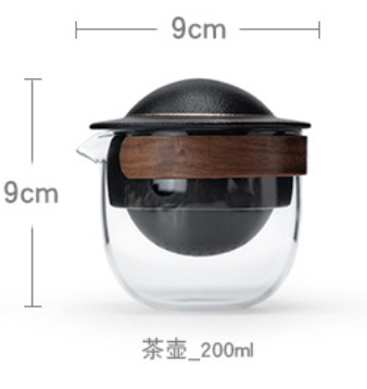 This is a glass teapot travel set