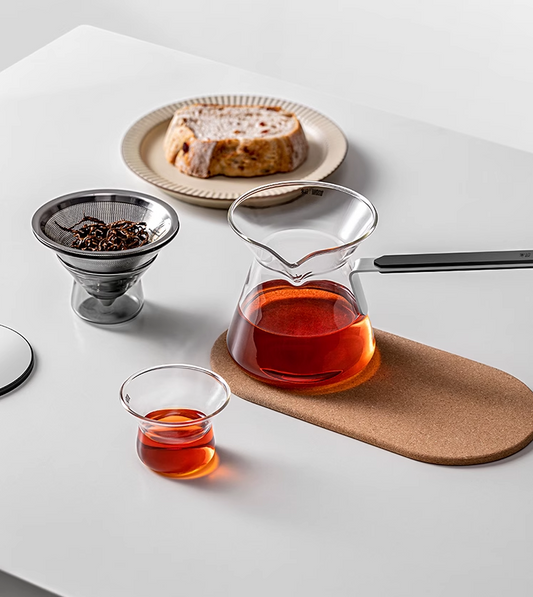 This is high borosilicate glass teapot set