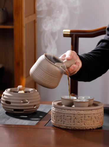 Handmade Crude Pottery Pot Pottery Fair Cup Tea Jar Roasted Pottery Teapot Gongfu Tea Aged Pu'erh Tea Pot