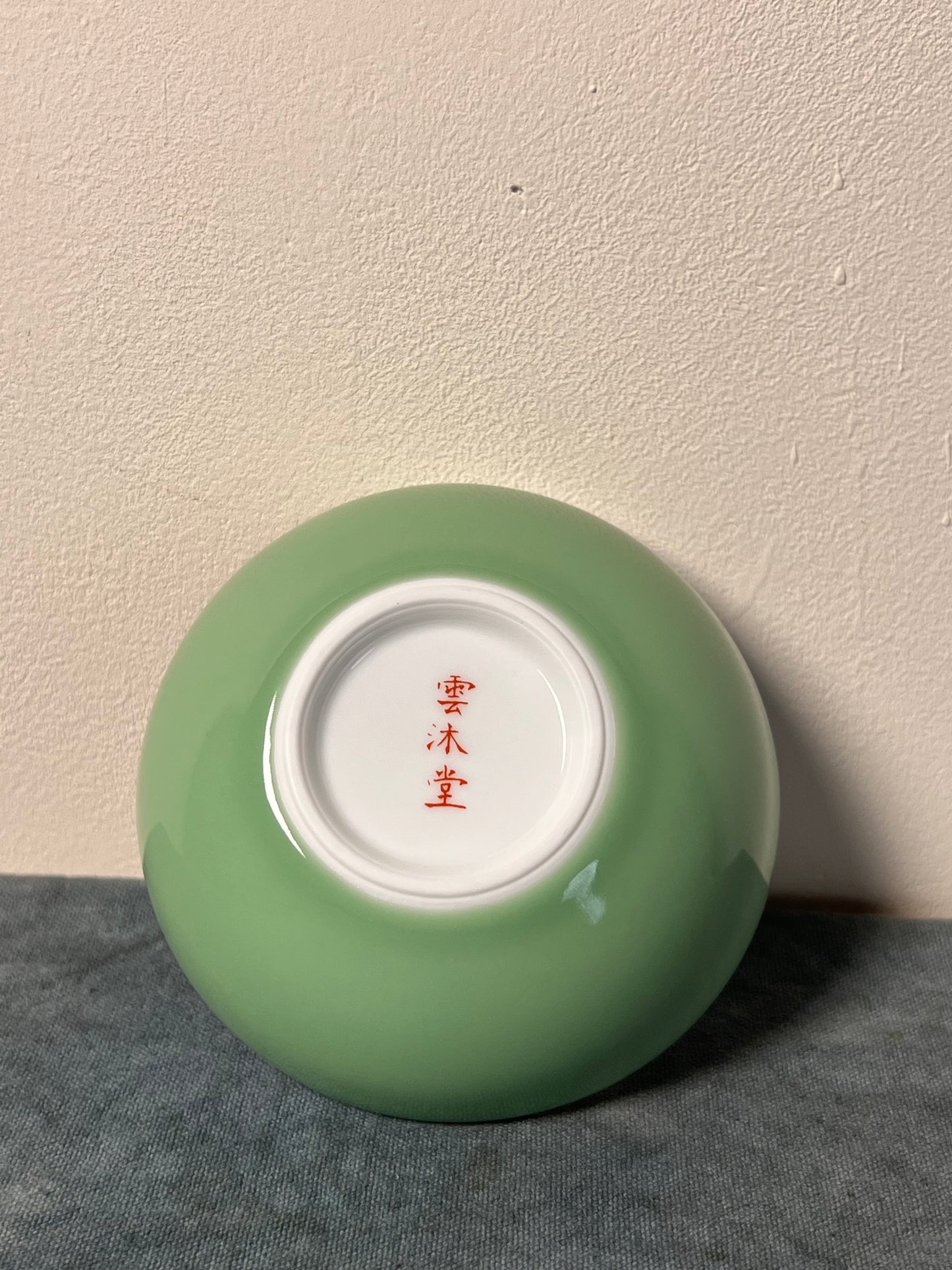 Handpainted Chinese Cabbage Pattern Enamel Teacup Jingdezhen Master Ceramic Artwork Pink Green Yellow Base