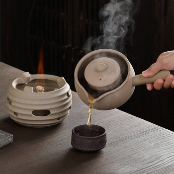 Handmade Crude Pottery Pot Pottery Fair Cup Tea Jar Roasted Pottery Teapot Gongfu Tea Aged Pu'erh Tea Pot