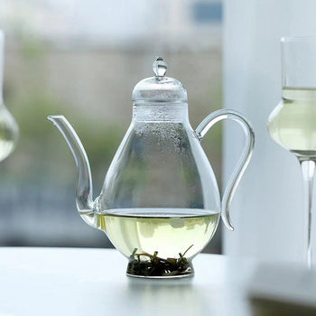 Glass teapot imitation Song Chinese style cold brewing teapot green tea scented tea heat-resistant transparent kettle large-capacity set