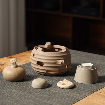 Handmade Crude Pottery Pot Pottery Fair Cup Tea Jar Roasted Pottery Teapot Gongfu Tea Aged Pu'erh Tea Pot