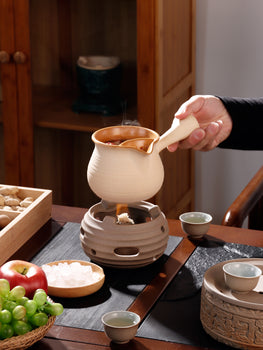 Handmade Crude Pottery Pot Pottery Fair Cup Tea Jar Roasted Pottery Teapot Gongfu Tea Aged Pu'erh Tea Pot