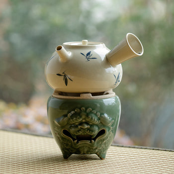 Chaozhou Handmade Stove Fenglu Green Glazing Classic Stove Chinese Master Pottery Ceramic Japanese Ceramic Tea Ceremony