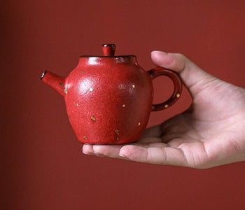 Chinese Creative Orange Red Glaze Teapot Gongfu Tea Set Tea Maker Ceramic Kung Fu Tea Ceremony