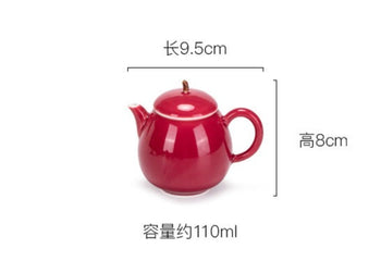 Chinese Fine Pottery Handpainted Chinese Red Pot Tea Maker Ceramic kung fu Tea Ceremony