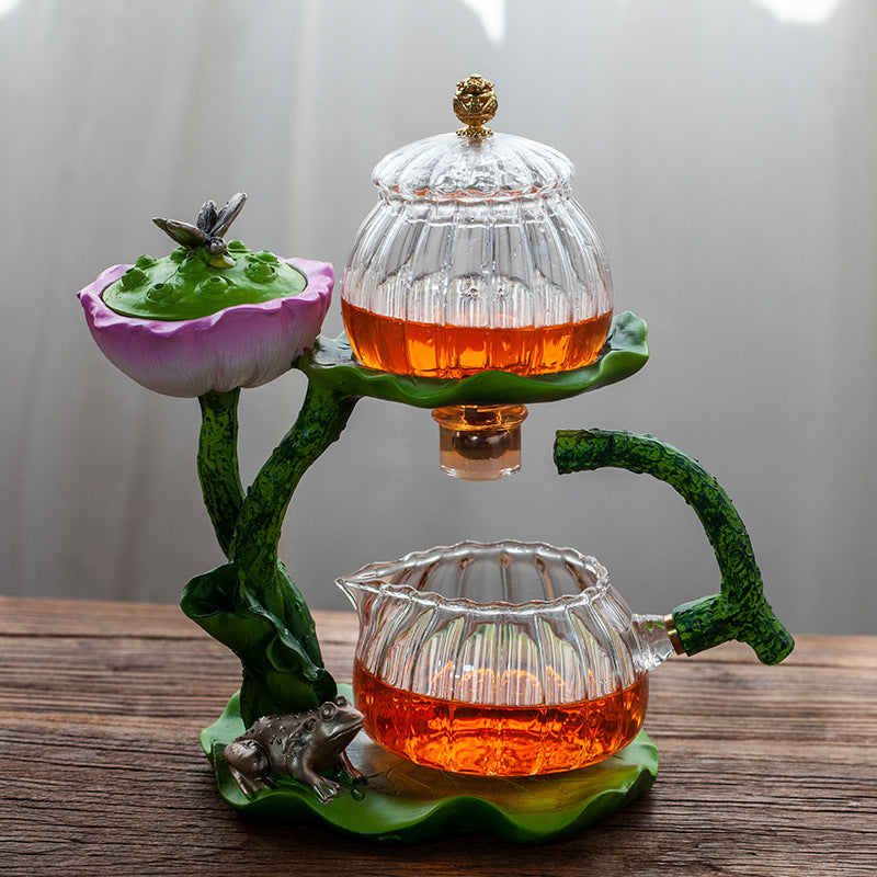 This is a lotus glass teapot. this is a automatic teapot