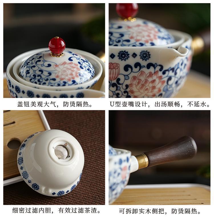 This is a side handle teapot set.this is a 360 rotating ceramic single teapot