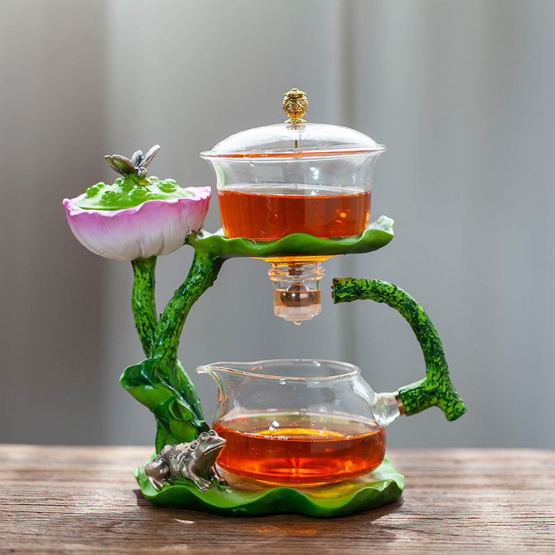 This is a lotus glass teapot. this is a automatic teapot