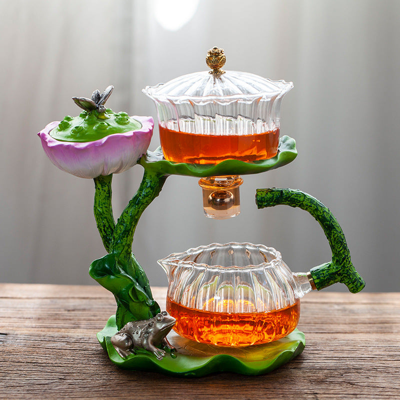 This is a lotus glass teapot. this is a automatic teapot