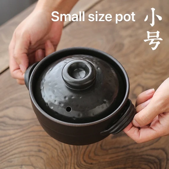 Handamde Chinese Cooking Pot One persone Pot Food Pot Charocal Stove Pottery Pot Soup