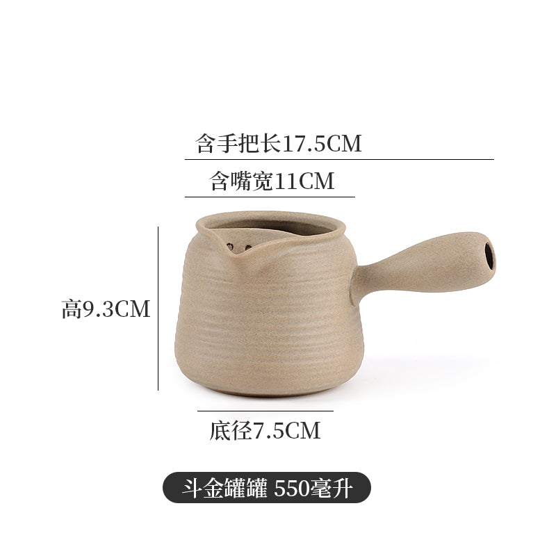 Handmade Crude Pottery Pot Pottery Fair Cup Tea Jar Roasted Pottery Teapot Gongfu Tea Aged Pu'erh Tea Pot