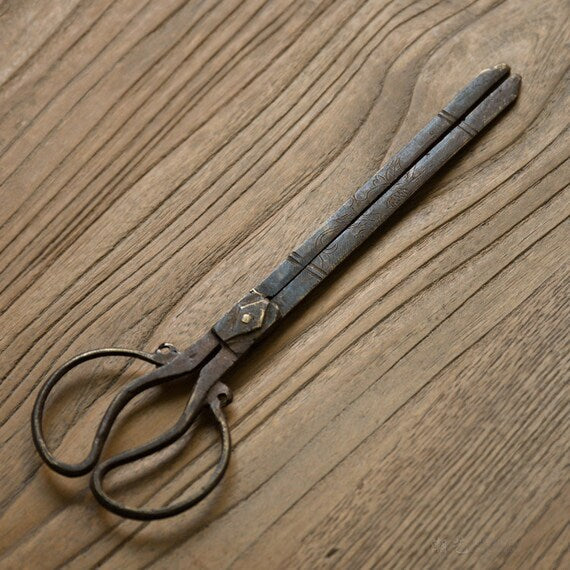 Handmade Copper Gongfu Stove Fire Chopsticks Shovel Hammer Brass Chopsticks Traditinal Chinese Charcoal Chopsticks Set