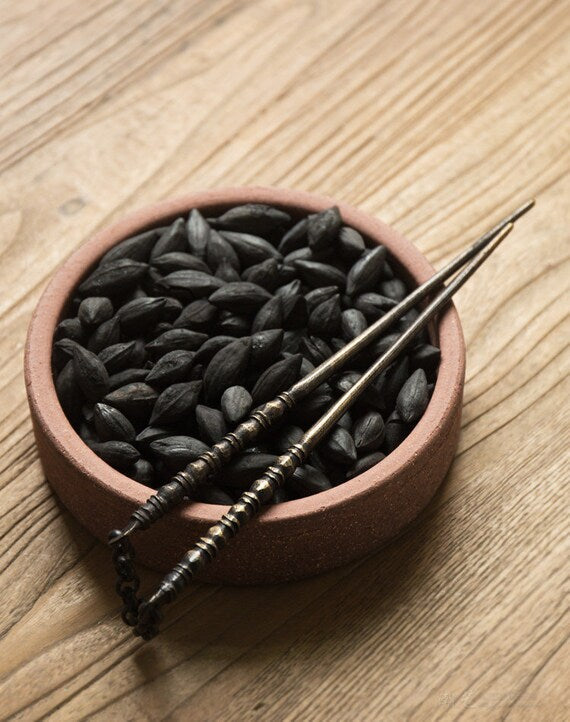 Handmade Copper Gongfu Stove Fire Chopsticks Shovel Hammer Brass Chopsticks Traditinal Chinese Charcoal Chopsticks Set