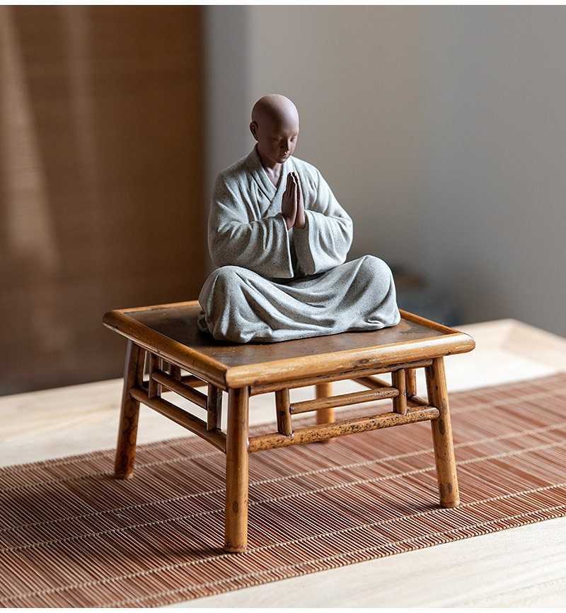 Chinese Zen Mini Monk Sculpture Tea Pet Classic Cermony Style