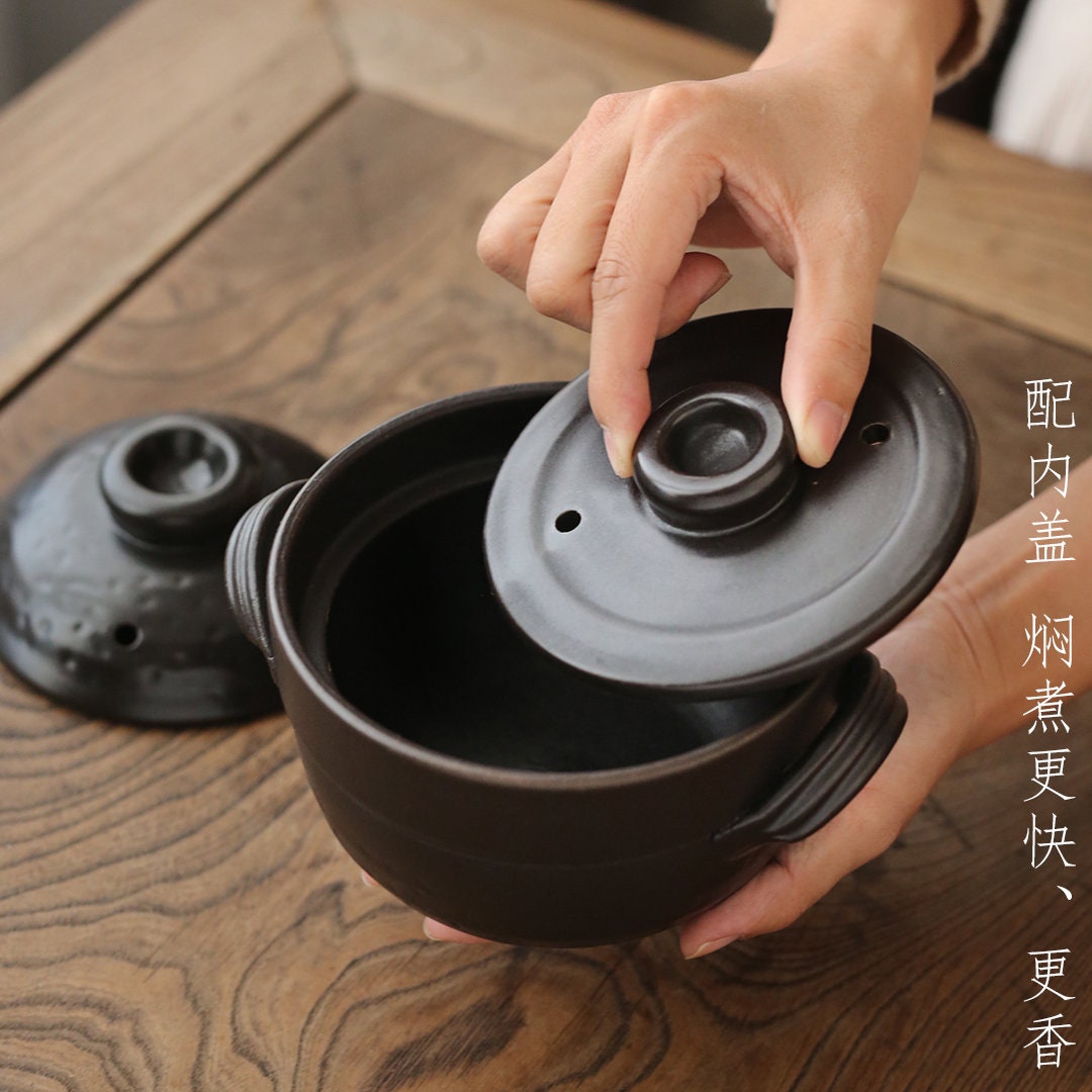 Handamde Chinese Cooking Pot One persone Pot Food Pot Charocal Stove Pottery Pot Soup