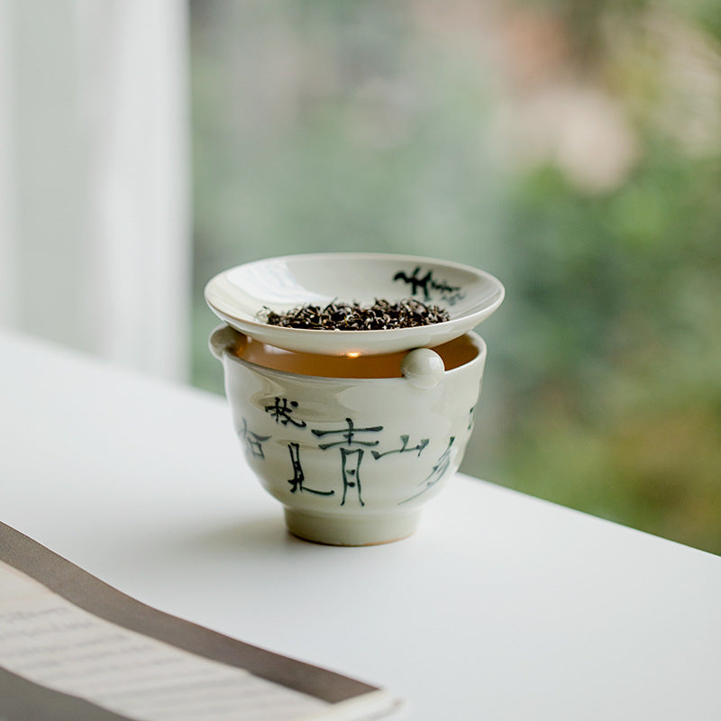 This is a ceramic scoop warmer set 