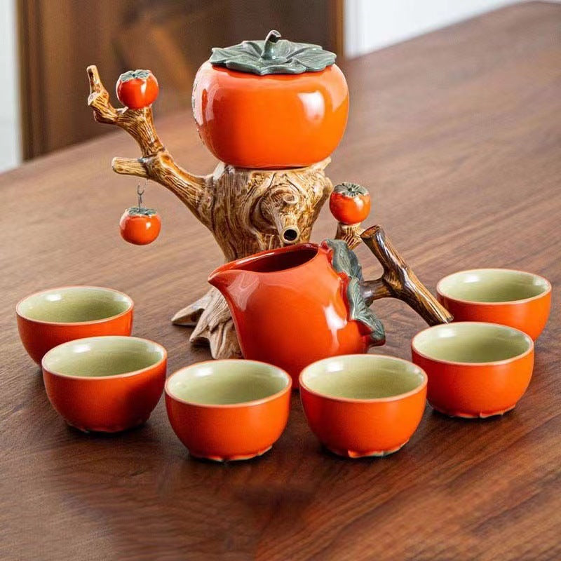 This is a persimmon-shaped automatic teapot