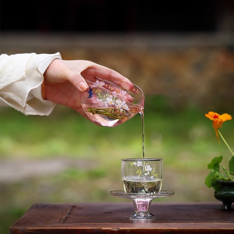 This is a glass teacup