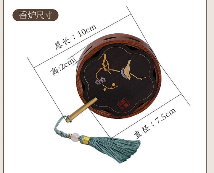 Handemade Incense Holder Incense burner Zen Chinese Fan Classic Ornament Home Deco Design Indoor incense Plug Tea Pet